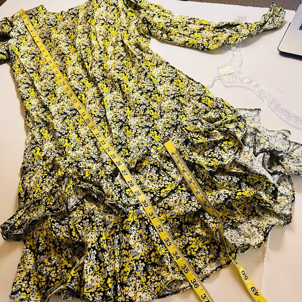 Brogger Nancy Silk Blend Floral Layered Long Sleeves Dress Size Large - Picture 9 of 10